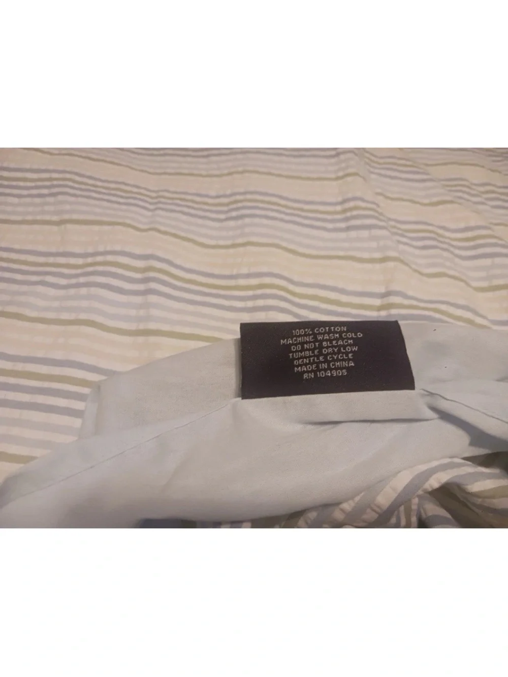 Brooks Brothers Striped Seersucker Comforter in Cream and Pale Blue